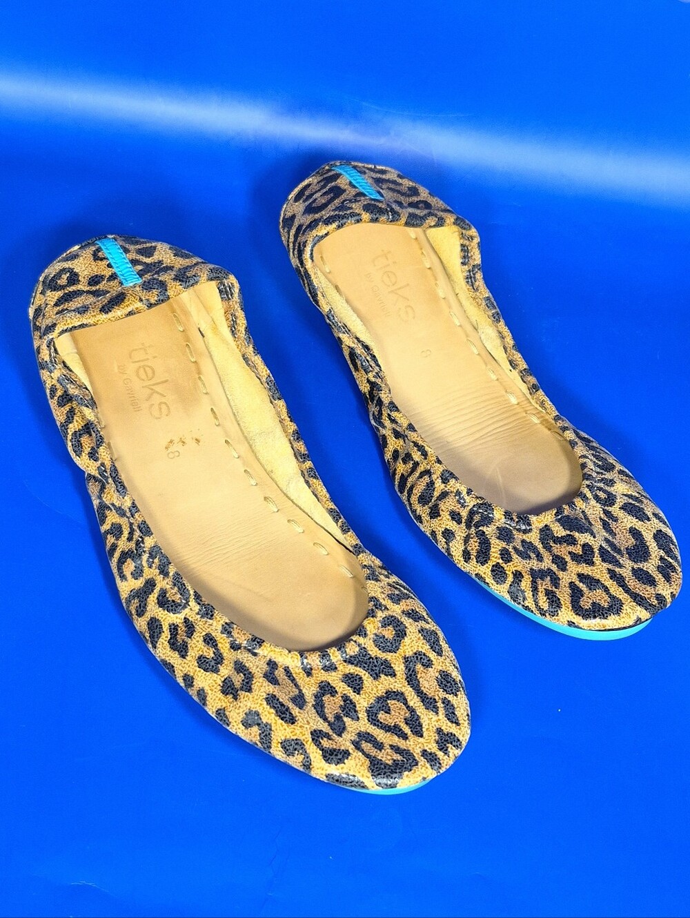 Tieks Leopard Print Italian Leather Ballet Flats - Gently Used